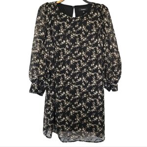 3/$15 Aakaa Floral Long Sleeve Shift Mini Dress Size Medium